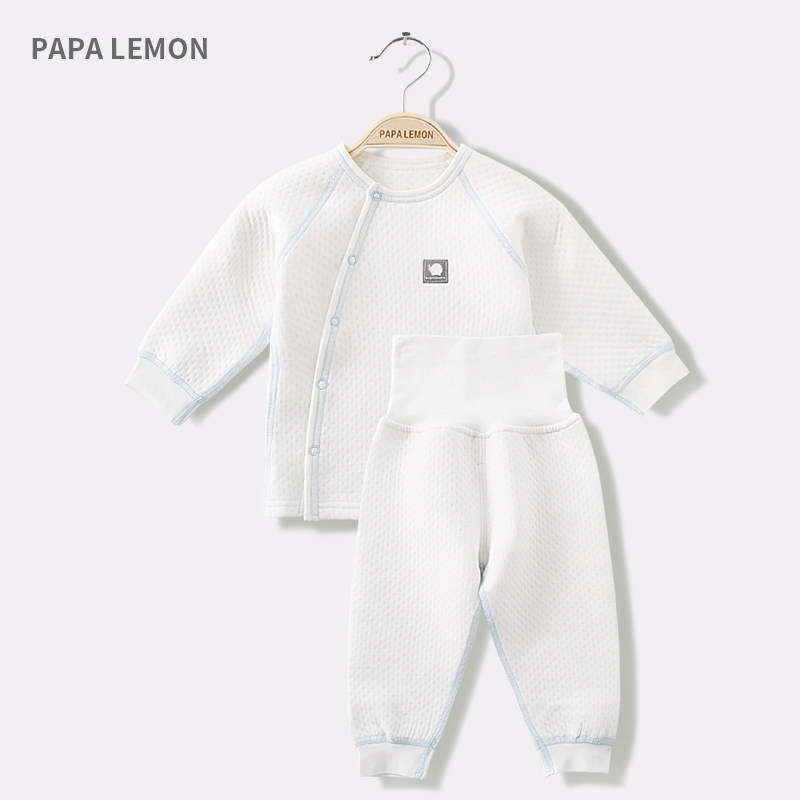 Baby thermal underwear set cotton newborn autumn and winter cotton 0 padded 1-year-old male and female baby winter clothes