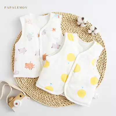 Baby vest autumn and winter New 0 children 3 years old cotton vest Nordic style cartoon baby thick warm waistcoat
