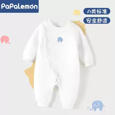 Baby jumpsuit autumn and winter cotton baby warm clothes spring and autumn newborn long sleeve thin clip cotton climbing clothes