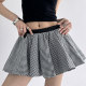 Contrast plaid age-reducing puffy skirt for women summer 2025 new style temperament high waist splicing A-line bud skirt