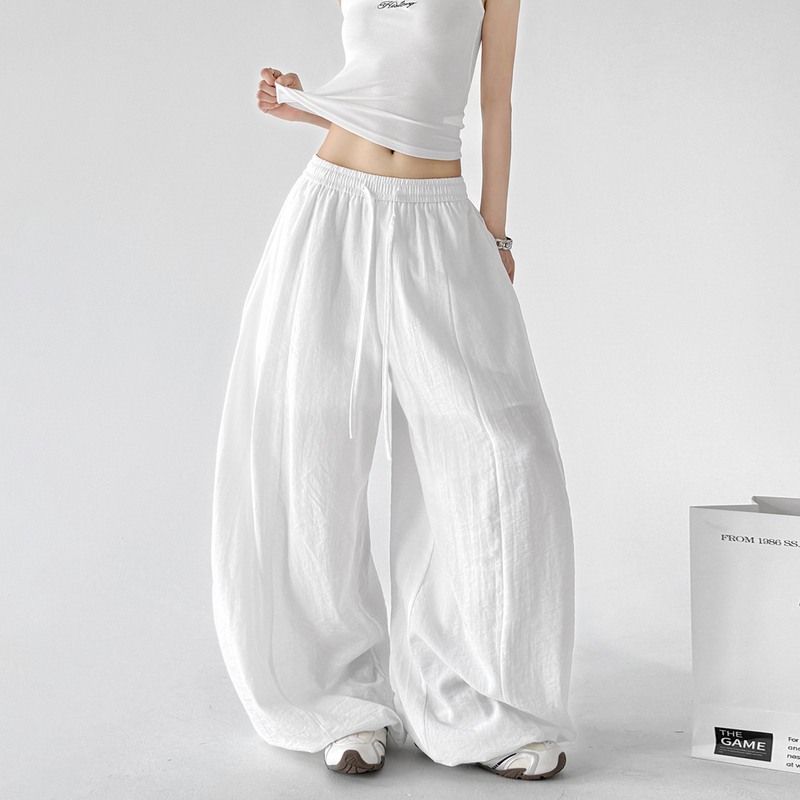 White Linen Wide-Leg Pants for Women, 2026 Summer New Style, Loose, Thin, Extra-Long, for Tall Women, Lazy Casual Pants White Linen Wide-Leg Pants for Women, 2026 Summer New Style, Loose, Thin, Extra-Long, for Tall Women, Lazy Casual Pants