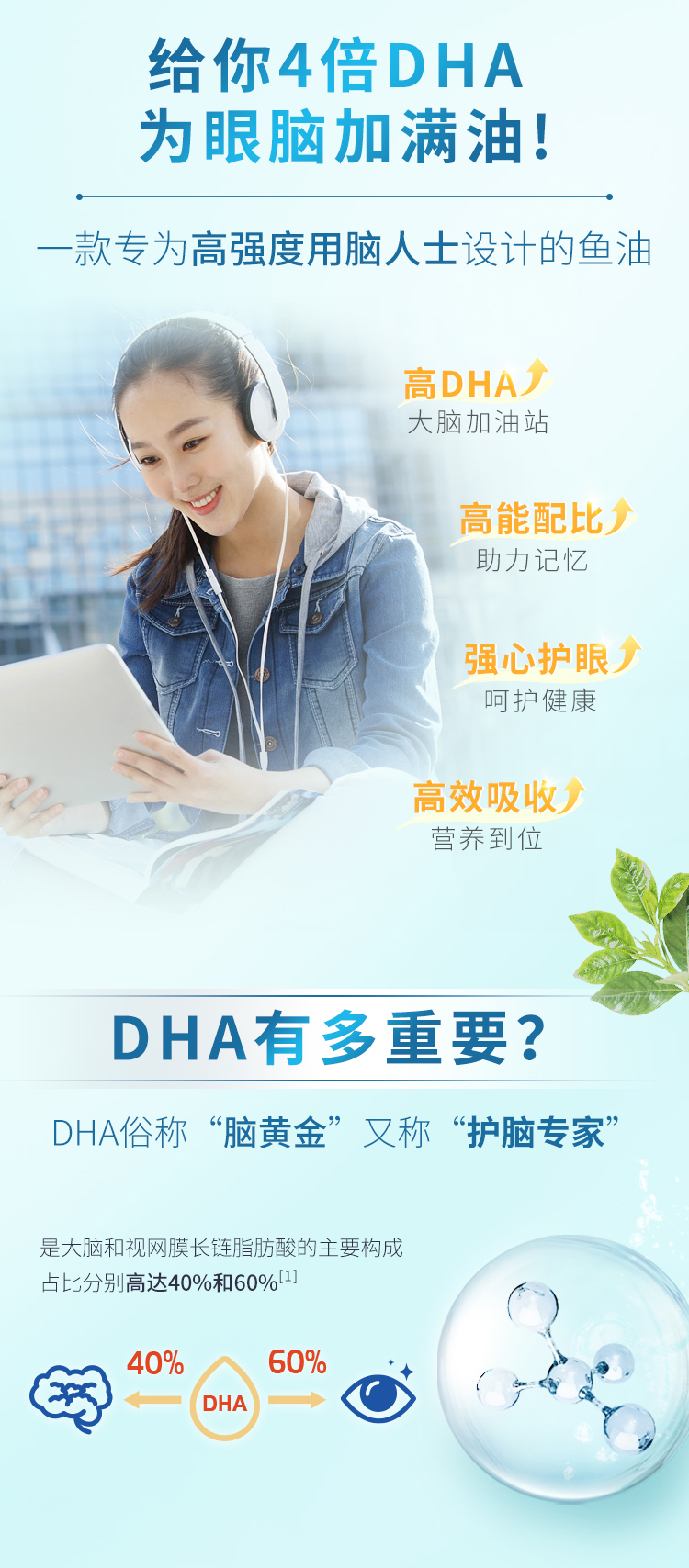 Blackmores 澳佳宝 4倍DHA无腥味铂金深海鱼油 60粒*3瓶 88VIP会员折后￥235.6包邮包税
