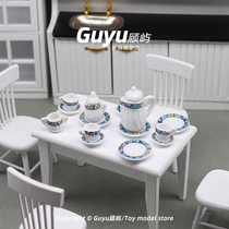 Miniature ceramic tea set mini model food play doll house play house accessories tea cup cup decoration set
