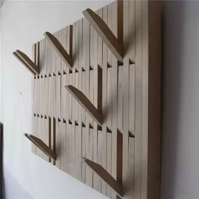 Log wisdom workshop wooden strip clothes hanging wall coat rack creative solid wood black walnut White Oak porch shelf