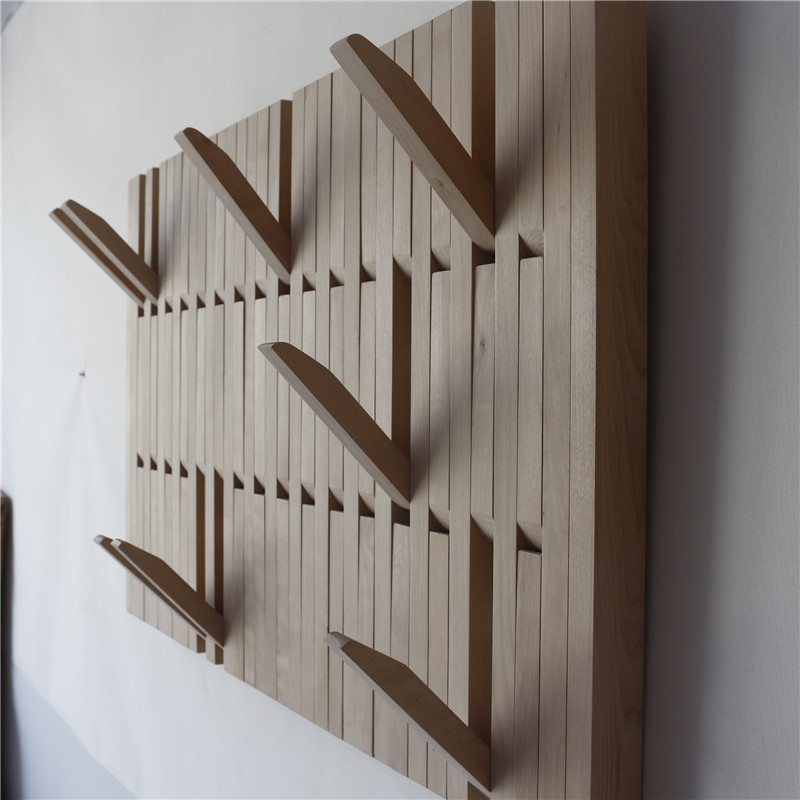 Original Wood Craft Workshop Piano Key Coat Rack Wall-Mounted Creative Solid Wood Black Walnut Entryway Wooden Strip Storage Rack