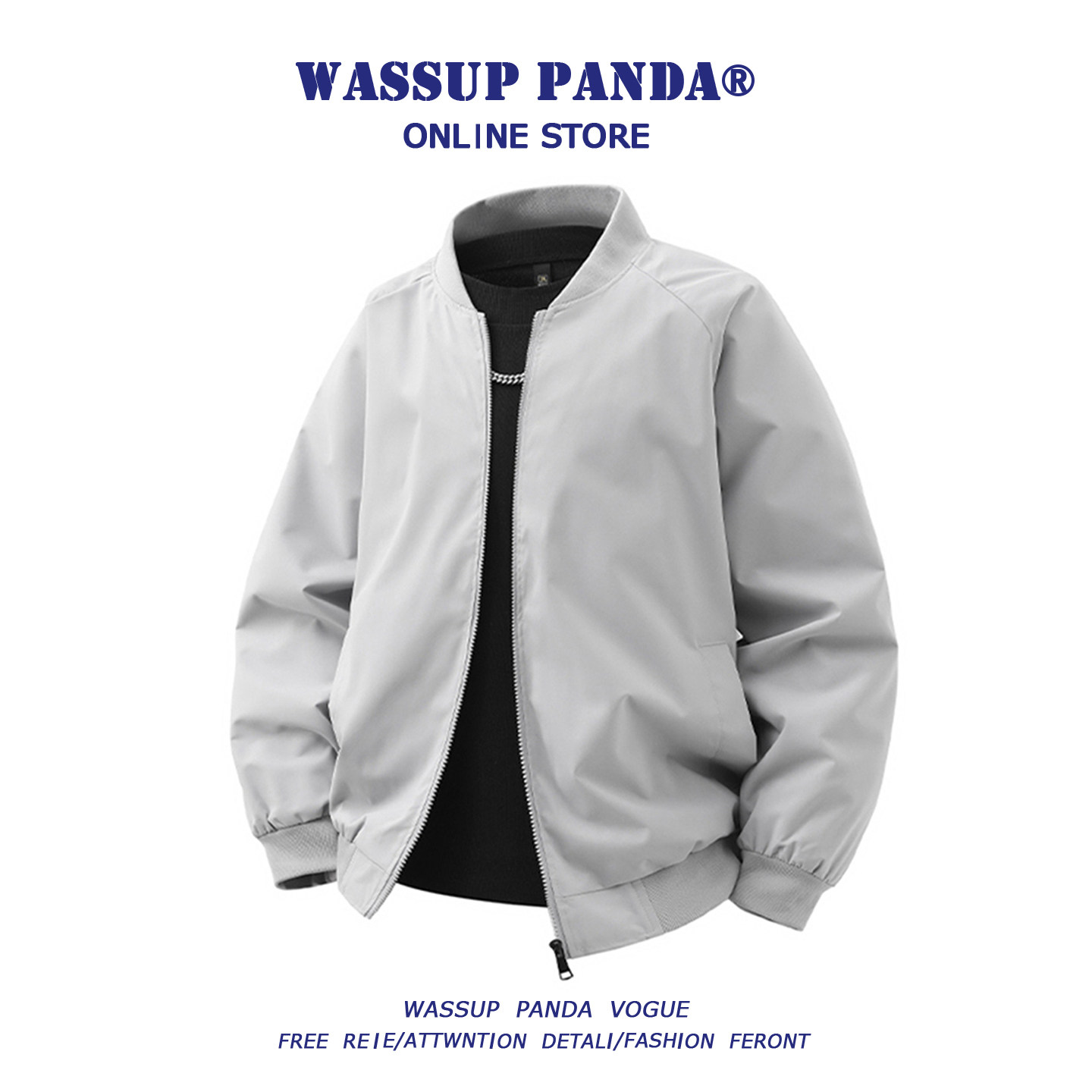 Куртка-бомбер WASSUP PANDA, мужская весенне-осенняя американская трендовая свободная повседневная бейсбольная форма, топ