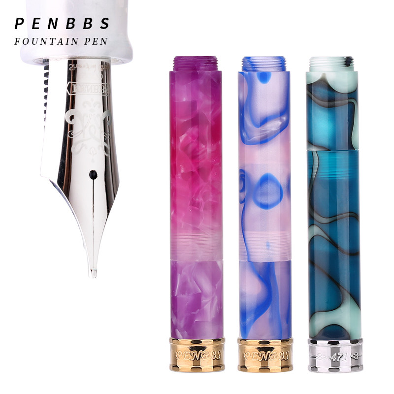 penbbs471 Resin Short Mini Pen Storage Pen Pen Forum Imported acrylic resin stained round grind pen tip adult calligraphy students practice gift box pen