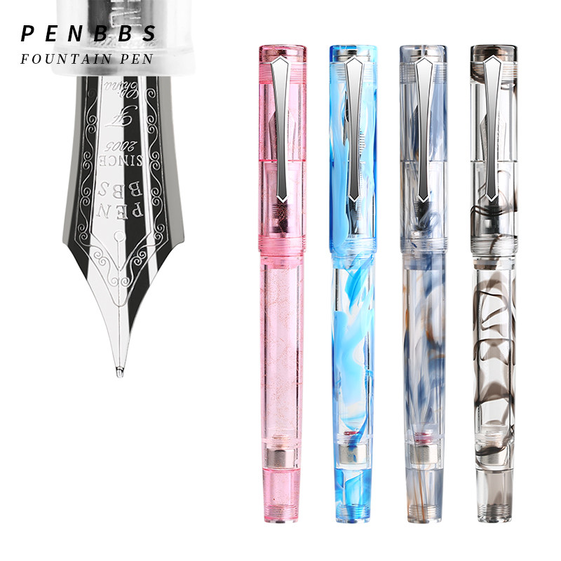 China Pen Forum 487 New New Color Imported Resin Material Magnet Ink Ink Ink Ink Pen Adult Business Writing Printed Knife Tip Round Sharpening Gift Gift Box Pen