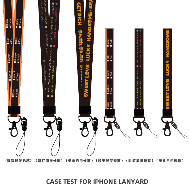 Original English black Applicable mobile phone protective shell hanging rope hanging for length and length of hanging neck detachable