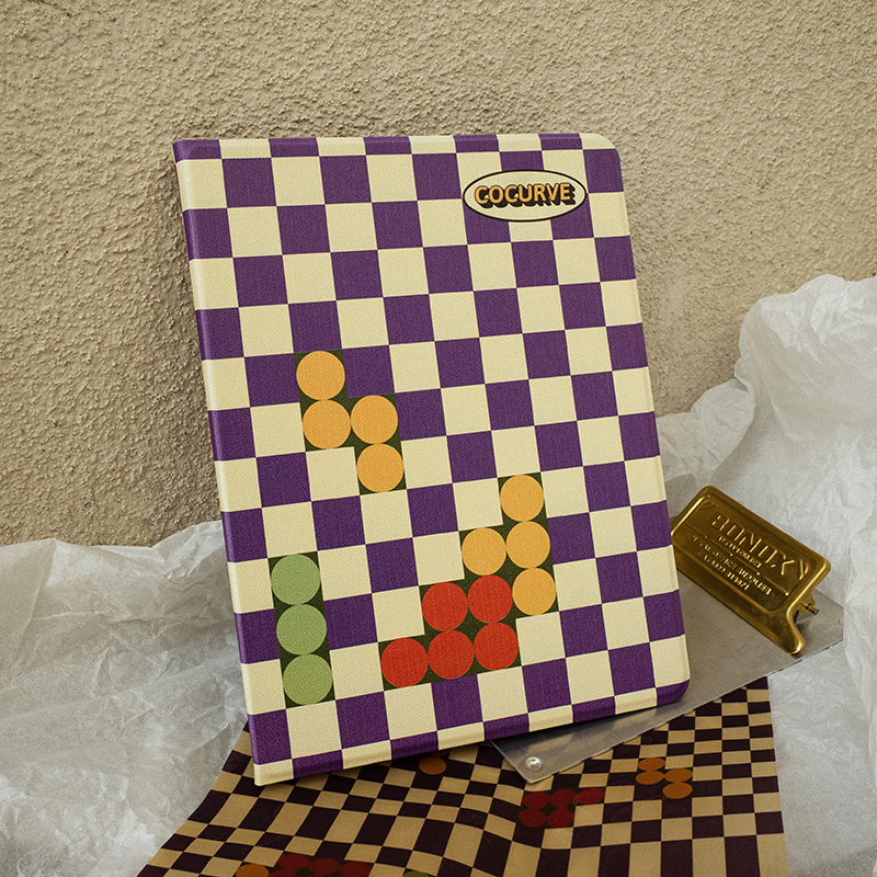 Shell Test Original Collision Color Design Purple Plaid Suitable ipad2020 protective shell air4 inch flat soft cover