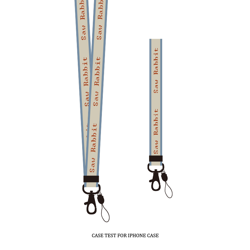 Original English electric saw Rabbit mobile phone sling Female long version hanging neck and European and American tennis red short Wrist Hanging Accessories