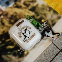 Original funny cat for AirPods headset 1 Generation 2 universal pro3 transparent soft shell ins European and American retro