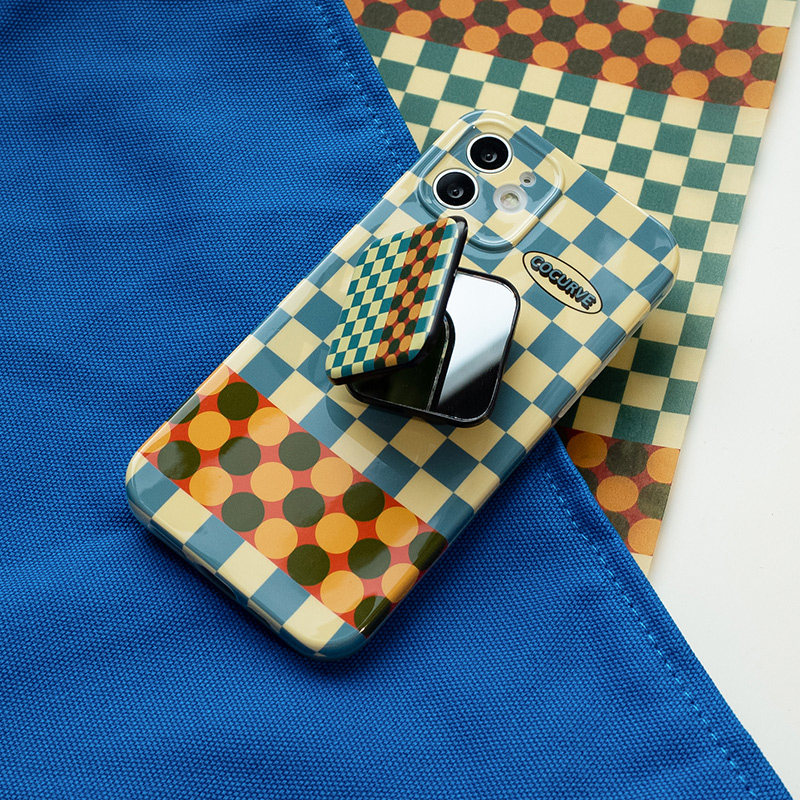 casetest shell test applicable iPhone12promax blue plaid phone protective shell original apple 13 11