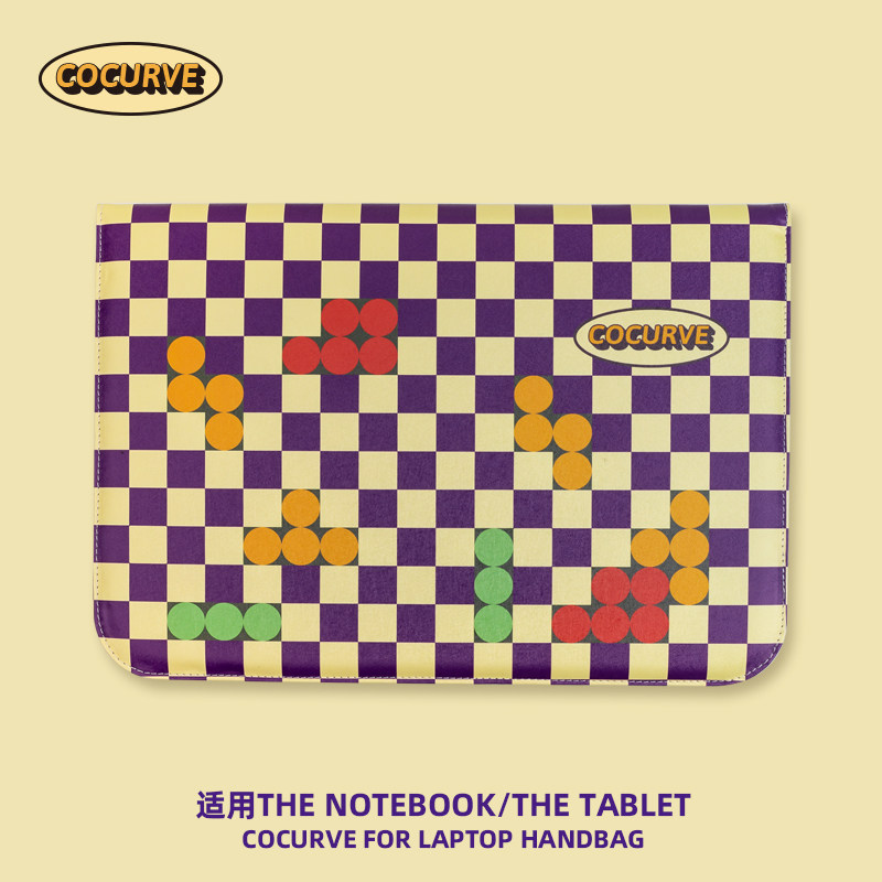 Original retro purple plaid applies MacBookair13 inch laptop liner bag pen electric Huawei
