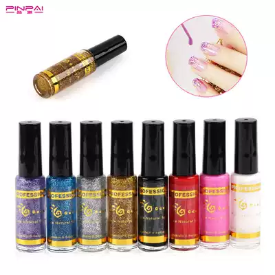Bake-free nail drawing pen 3D glitter sequin dot flower pen Dot painting pen Stroke flower pen Nail polish painting pen