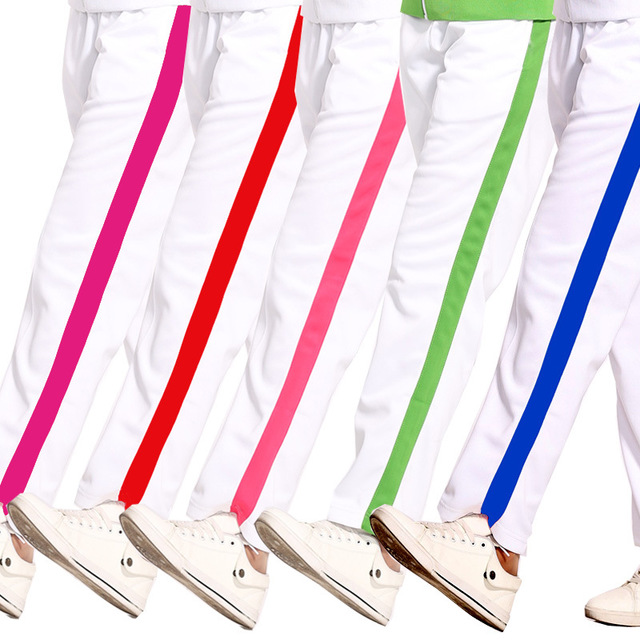 Tai Chi exercise spring and autumn white sweatpants trousers men's and women's new sweatpants couple injection filling spicy shrimp mung bean powder