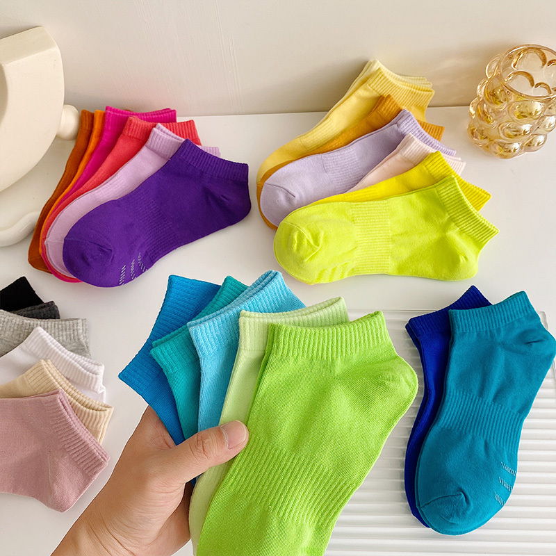Colorful Socks, Pure Cotton, Trendy Summer Thin Style, Candy-Colored Macaron Short Socks, Popular Online, Versatile Short Socks