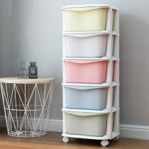 Childrens toy storage rack baby large capacity household multi-layer floor-standing plastic bookshelf classification organizer storage box