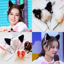 Girl cos plush cute cat ears headband headdress adult hair card cat head hoop selling cute maid hair accessories female