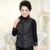 2018 áo mẹ mới mùa thu và mùa đông nữ trung niên dày xuống cotton cỡ lớn áo vest ấm áp vai ngắn áo khoác gió nữ Áo vest