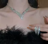 Ожерелье и серьги в форме капли с кисточками, модный комплект, элегантная цепочка до ключиц, европейский стиль, легкий роскошный стиль, изысканный стиль