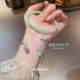 Серебряный браслет, зеленый комплект