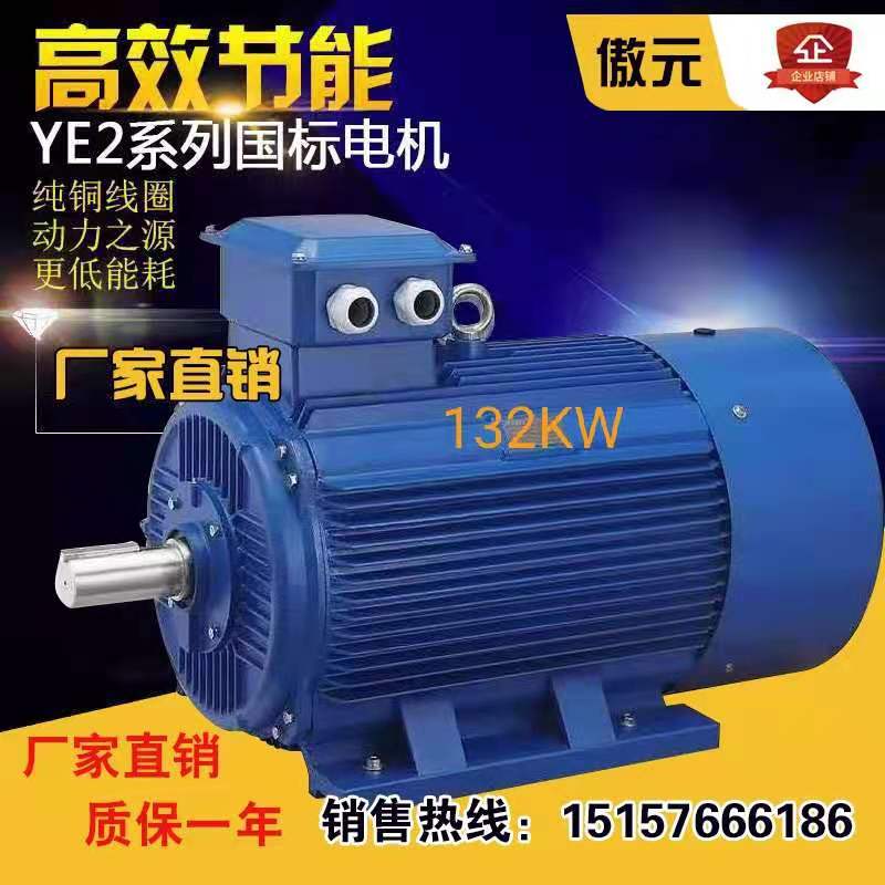 Three-phase asynchronous motor Y2 series motor brand new copper national standard Y315M-4 pole 132KW kilowatt motor 380v