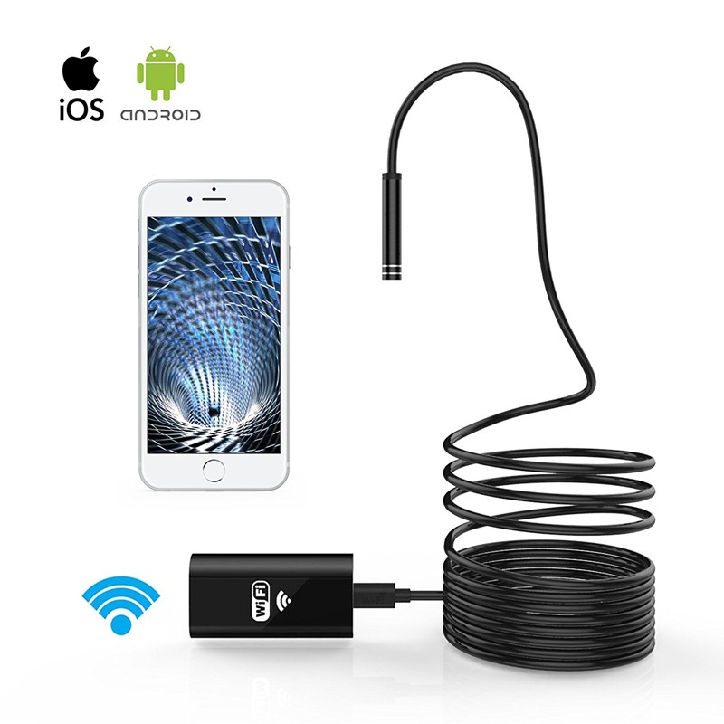 Android Apple 5 5mm camera industrial pipeline auto repair tool set HD 5 million wifi endoscope