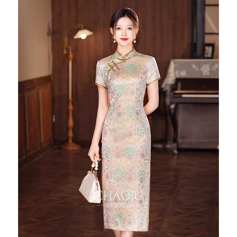 Свадебное платье Song Jin cheongsam для счастливой мамы, высококачественное легкое роскошное свадебное платье из шелка тутового цвета, свадебное платье свекрови