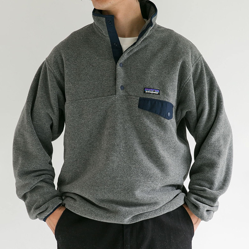 Wood Village Tongan Patagonia Synchilla Snap-T Men's Retro Ancient Tide set to catch suede 25580