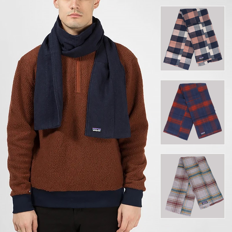 Patagonia Fjord Flannel men's and women's organic cotton flannel warm riding scarf scarf 22355