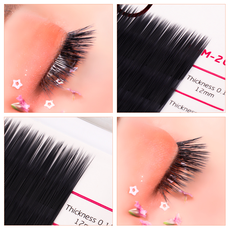 Red large E baby straight eyelash grafted 0 15 flat hair naturally single mink hair supersoft