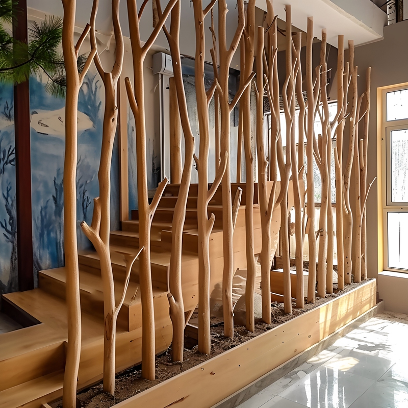 Natural Dry Branches Screen Partition, Raw Wood Wall, Peeled Tree Trunk Landscaping Ornaments, Direct from Manufacturer, Dead Wood Decoration