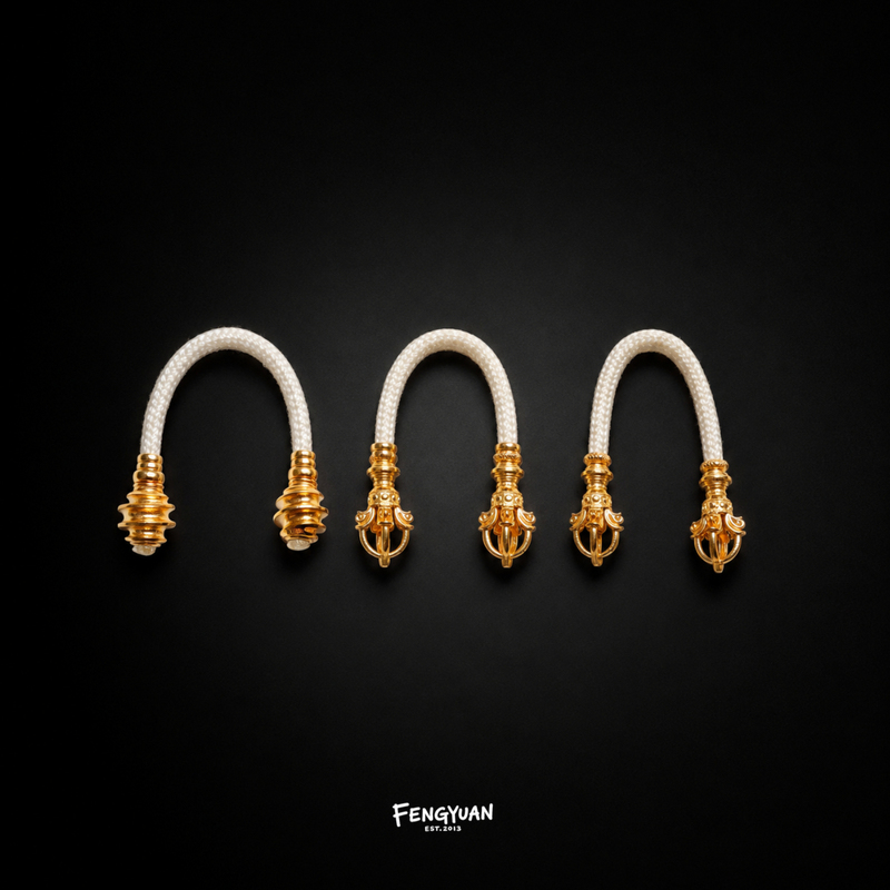 Fengyuan Bodhi Cultural Accessories DIY 18K Gold Jewelry Vajra Scepter Triumphal Wealth Disciple Beads Prayer Beads Bracelet Set