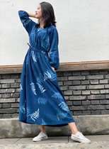 ten Zhan Botanical Dye Plant Dye Blue Dye Fern Sketch Fabric Can Be DIY Pure Handmade 