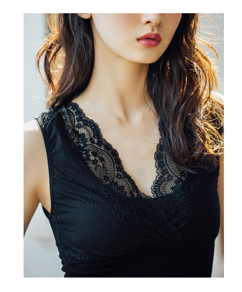 Mùa đông mới dày cộng với nhung dày đồ lót nữ một ly không tay áo vest ren áo thun ba lỗ nam