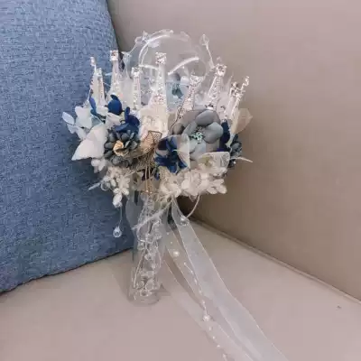 pinky22 handmade diy Wedding Bride wedding forever flower crystal crown Diamond anime scepter customization