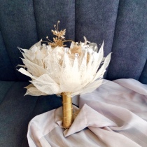 Hand bouquet Bride wedding high-end Korean wedding custom handmade Champagne color eternal flower simulation bride hand bouquet