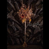 Little red book high-end wedding custom princess crystal vintage gold luxury theme scepter bride wedding bouquet