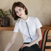 European station professional wear short sleeve white shirt female size summer overalls temperament 2021 top dress