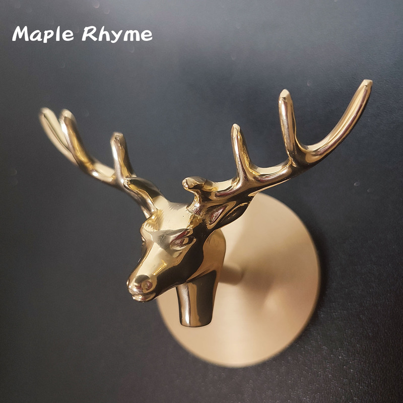 Light Luxury Chinese-American Style Brass Decorative Hook, No Drilling or Nails Required, for Entryway, Hallway, Bathroom, Towel and Coat Hook