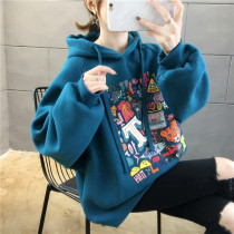 Fried street Net red short womens clothes 2021 spring thin Korean version of loose B Harajuku ulzzang lazy hooded