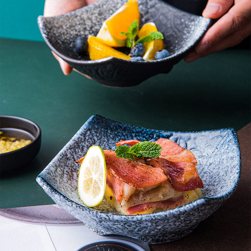 Bowl Home Ceramic Dessert Bowl Salad Bowl Creative Net Red Eating Good-looking Personality Rice Bowl Japanese Tableware Cute