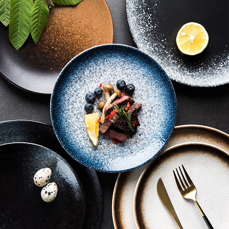 Day-style dishes Home Ceramic Discs CREATIVE STEAK DINNER PLATE WEST DINING TRAY BREAKFAST TRAY CUTLERY PLATE NET RED DISC