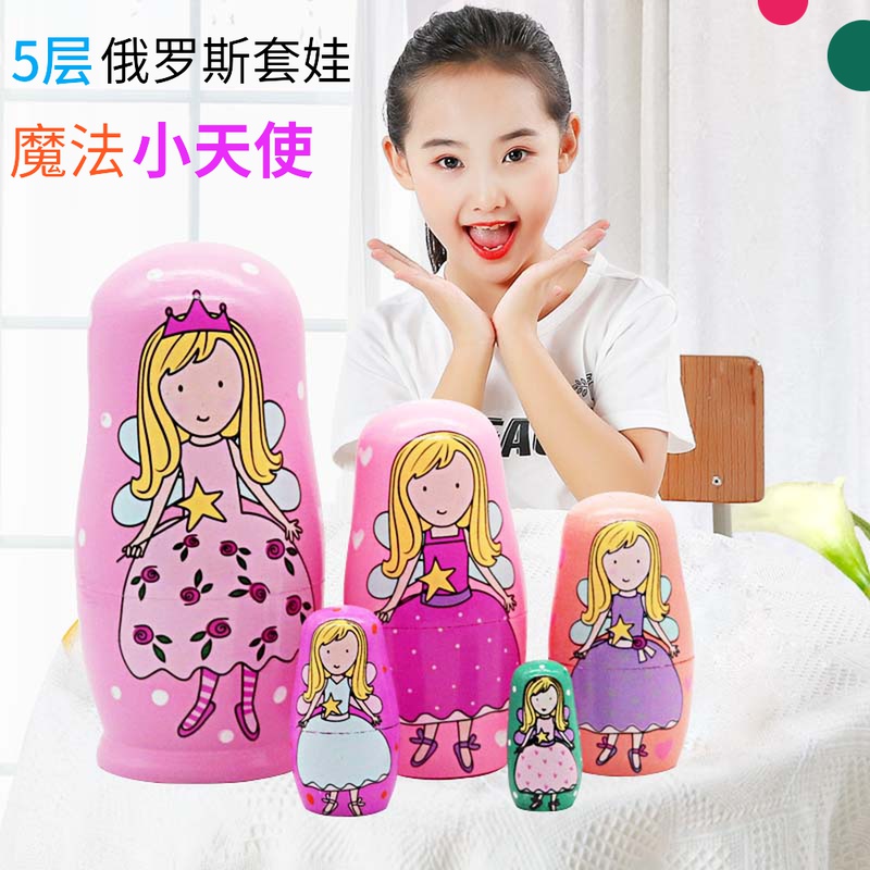 Russian trekking 5 floors Angels dolls Valentine's Day Ideas shake-up Wedding Lovers Gift Wooden Toys