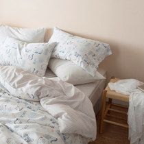 ins Wind cartoon cotton soft silk satin hipster art pastoral flower cotton student dormitory bedding