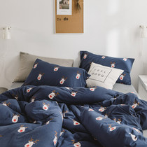 Cotton Knitted Cotton Four Piece Set Cute Cartoon hipster Tianzhu Cotton Nude Sleeping Cotton quilt cover Sheet Bed Hats