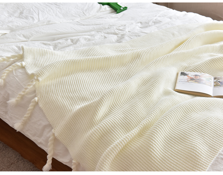 Nordic chăn mùa hè điều hòa không khí nap chăn đơn rắn bìa sofa màu là tay tua chăn văn phòng giản dị - Ném / Chăn chăn lông cừu giá bao nhiều