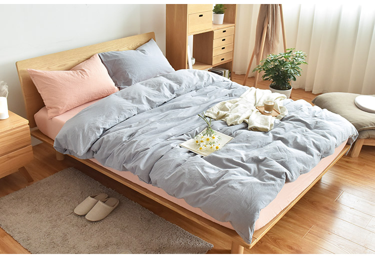 Bông rửa bốn mảnh bông đơn giản màu kẻ sọc sọc giường bông quilt quilt trải giường trải giường 笠