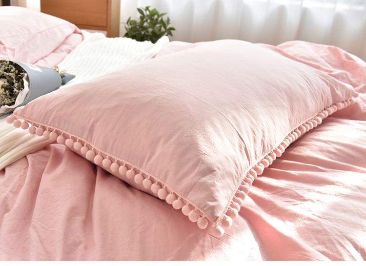 Hàn quốc Công Chúa Phong Thủy Bông Bóng Pillow Case Net Màu Đỏ Duy Nhất Tóc Bóng Phong Bì Cotton Bông Gối Trường Hợp Duy Nhất